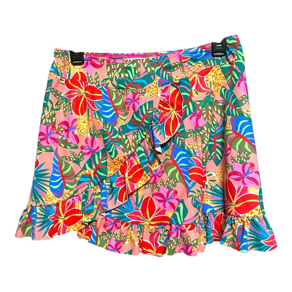 Colorful Floral Ruffle Skirt